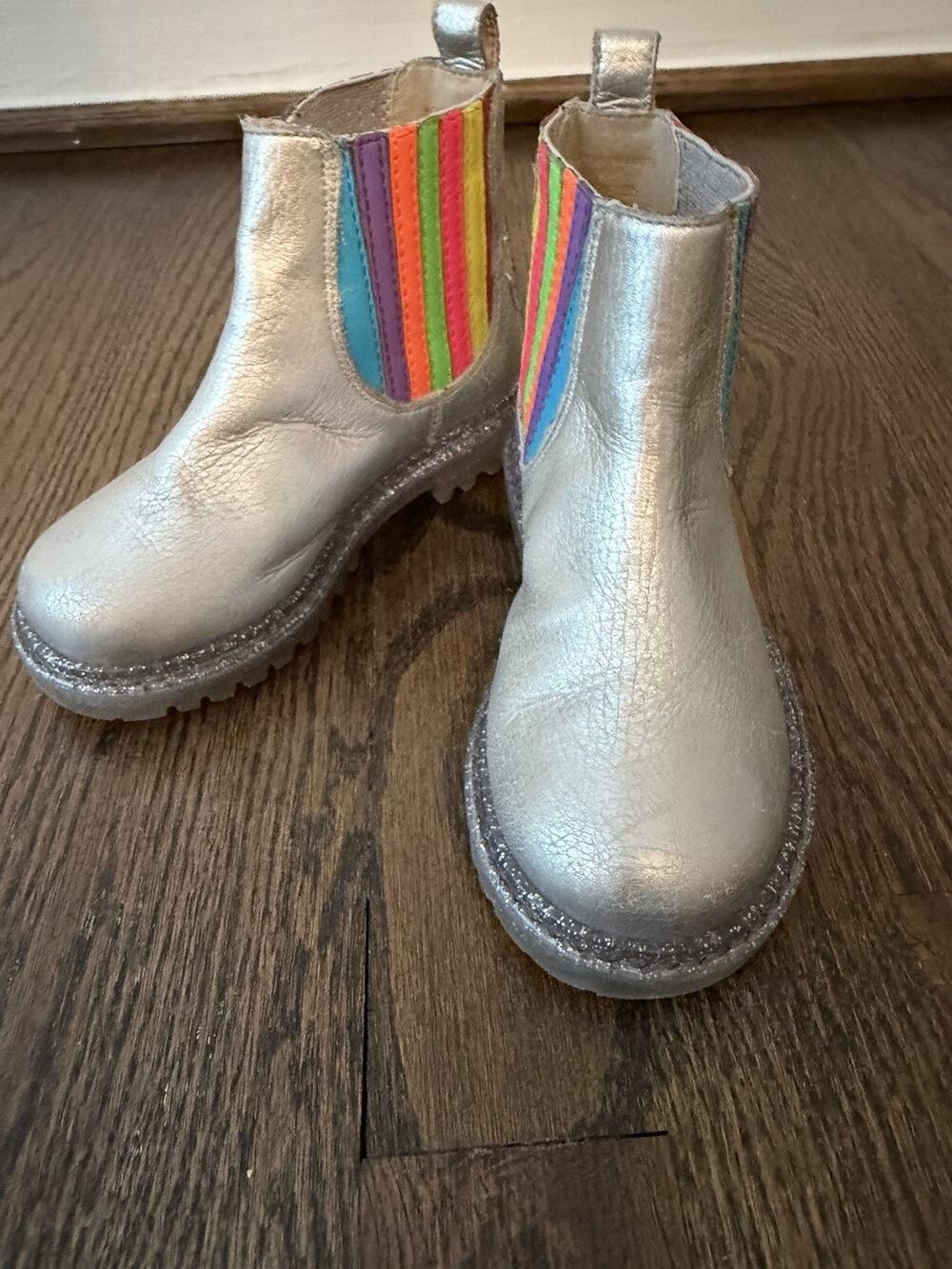 Sophia Webster Mini Silver Little Girl Booties Sz 25 US Size 8.5/9